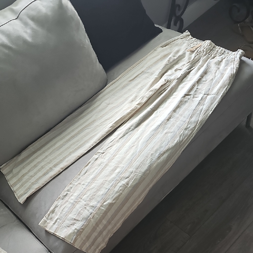 NWT Love Tree Ivory Beach Wide Leg Pants
